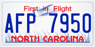 NC license plate AFP7950