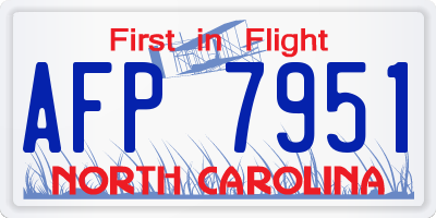 NC license plate AFP7951