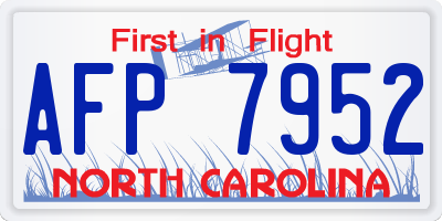 NC license plate AFP7952
