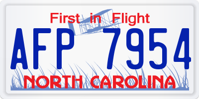 NC license plate AFP7954