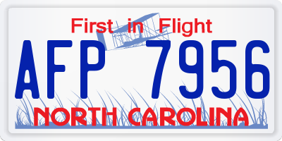 NC license plate AFP7956