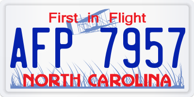 NC license plate AFP7957