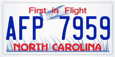 NC license plate AFP7959