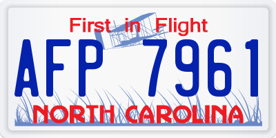 NC license plate AFP7961