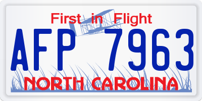 NC license plate AFP7963