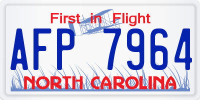 NC license plate AFP7964