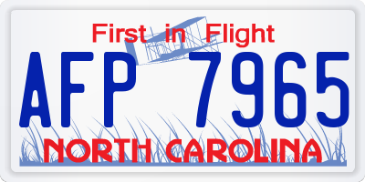 NC license plate AFP7965