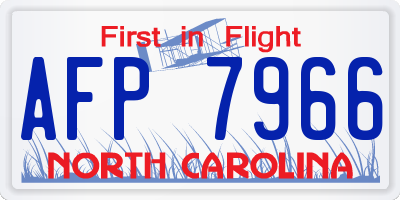 NC license plate AFP7966