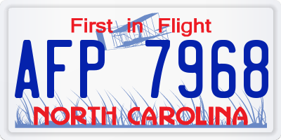 NC license plate AFP7968