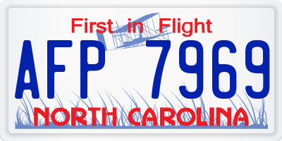 NC license plate AFP7969