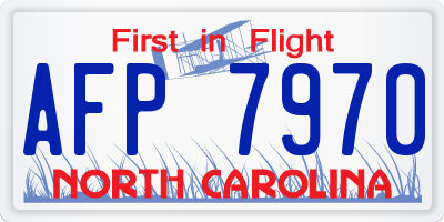 NC license plate AFP7970