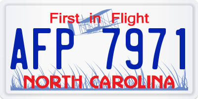 NC license plate AFP7971