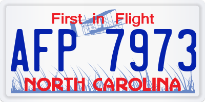 NC license plate AFP7973
