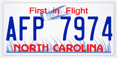 NC license plate AFP7974