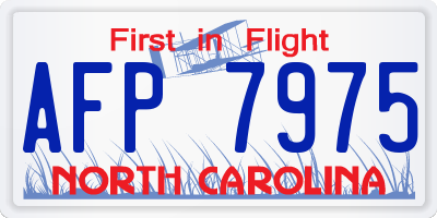 NC license plate AFP7975