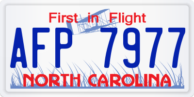 NC license plate AFP7977