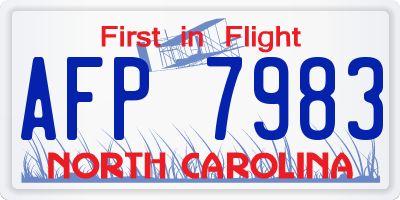 NC license plate AFP7983