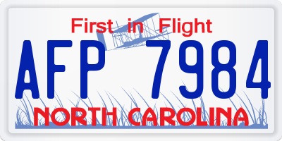 NC license plate AFP7984