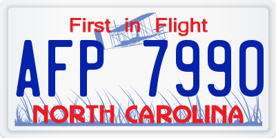 NC license plate AFP7990