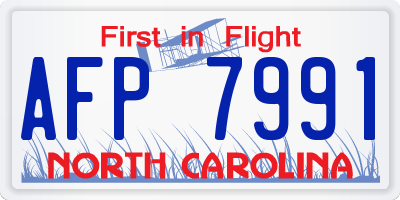 NC license plate AFP7991