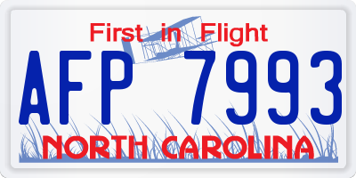 NC license plate AFP7993