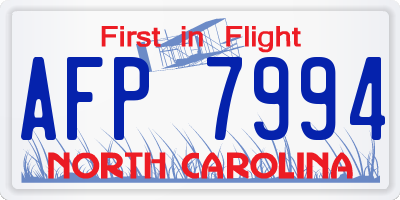 NC license plate AFP7994