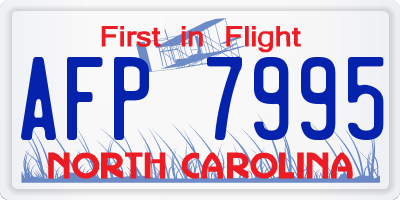 NC license plate AFP7995