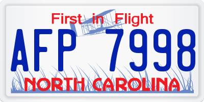 NC license plate AFP7998