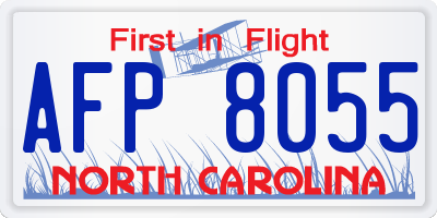 NC license plate AFP8055