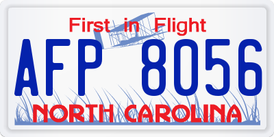 NC license plate AFP8056