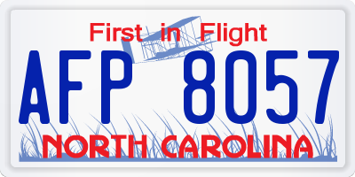 NC license plate AFP8057