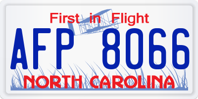 NC license plate AFP8066