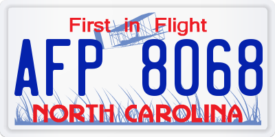 NC license plate AFP8068
