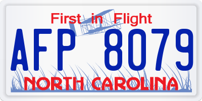 NC license plate AFP8079