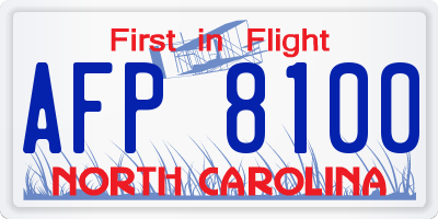NC license plate AFP8100