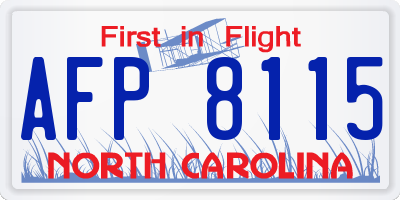 NC license plate AFP8115