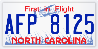 NC license plate AFP8125