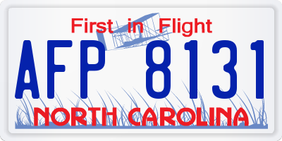 NC license plate AFP8131