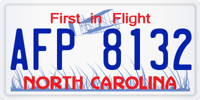 NC license plate AFP8132