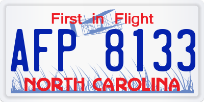 NC license plate AFP8133