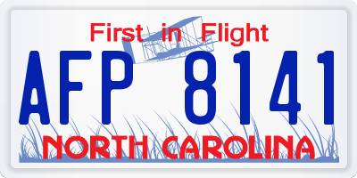 NC license plate AFP8141