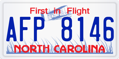 NC license plate AFP8146