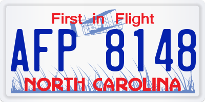 NC license plate AFP8148