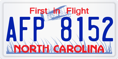 NC license plate AFP8152