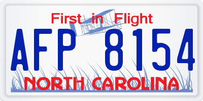 NC license plate AFP8154