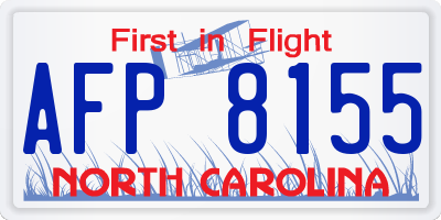 NC license plate AFP8155