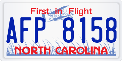 NC license plate AFP8158