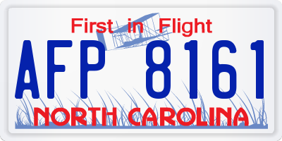 NC license plate AFP8161
