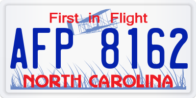 NC license plate AFP8162