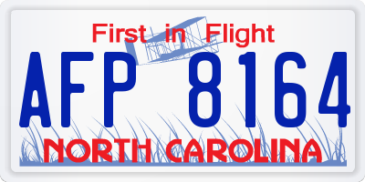 NC license plate AFP8164